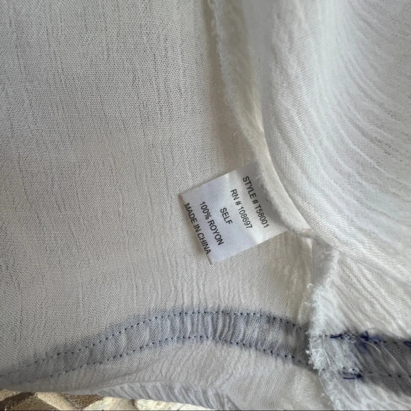 Alice Blue Embroidered Cami Tank Top adjustable straps, Large - Picture 5 of 8